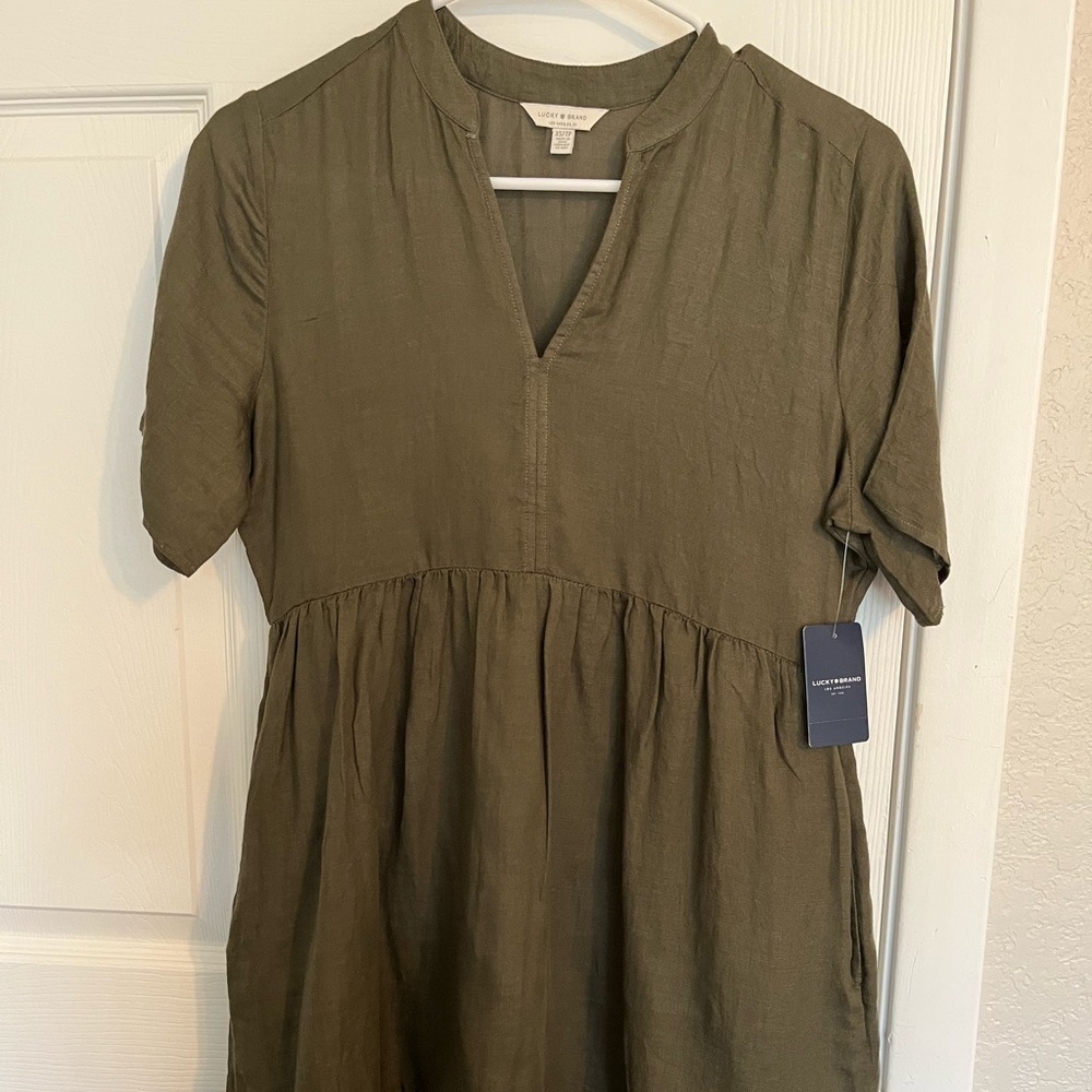 Lucky Brand XS green dress NWT.
